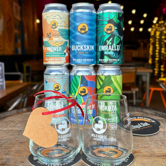 February Share Pack (6 Cans + 2 Glasses)